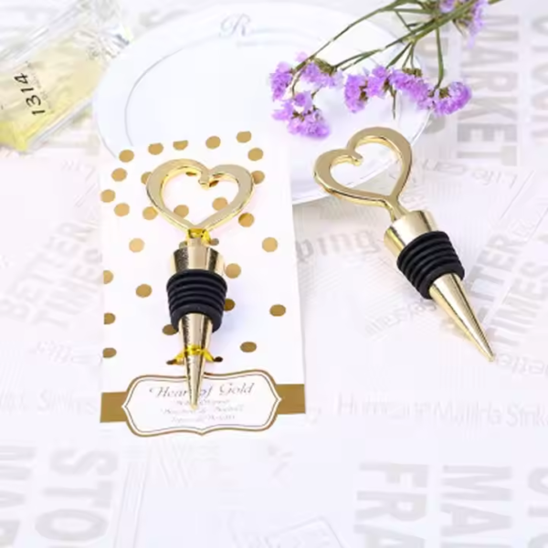 Distinctive Gold Heart-shaped Red Wine Stopper - Image 5