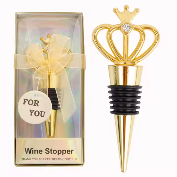 European Creative Wedding Supplies Crown Wine Cork Wine Bottle Stopper Custom Metal Wine Bottle Stopper