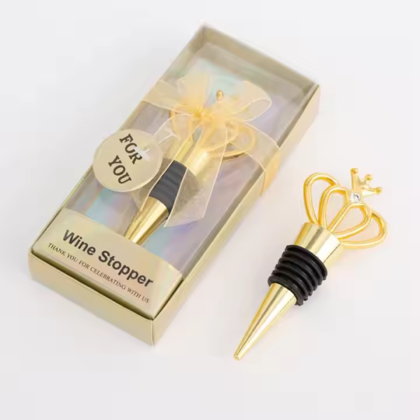 European Creative Wedding Supplies Crown Wine Cork Wine Bottle Stopper Custom Metal Wine Bottle Stopper - Image 3
