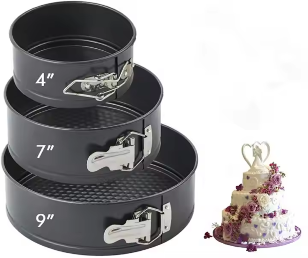 Cake Pan Set of 3 Round Nonstick Baking Pans for Cheesecake Tier Wedding Cakes Removable Bottom Leakproof Bakeware Sets
