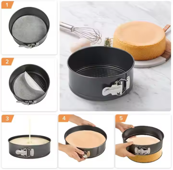 Cake Pan Set of 3 Round Nonstick Baking Pans for Cheesecake Tier Wedding Cakes Removable Bottom Leakproof Bakeware Sets - Image 3