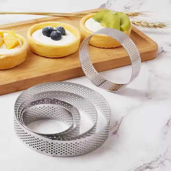 Perforated Stainless Steel Mousse Cake Pastry Rings Cake Ring Tortenring Kitchen Baking Cake Rings - Image 2