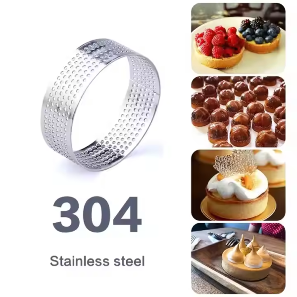 Perforated Stainless Steel Mousse Cake Pastry Rings Cake Ring Tortenring Kitchen Baking Cake Rings - Image 3