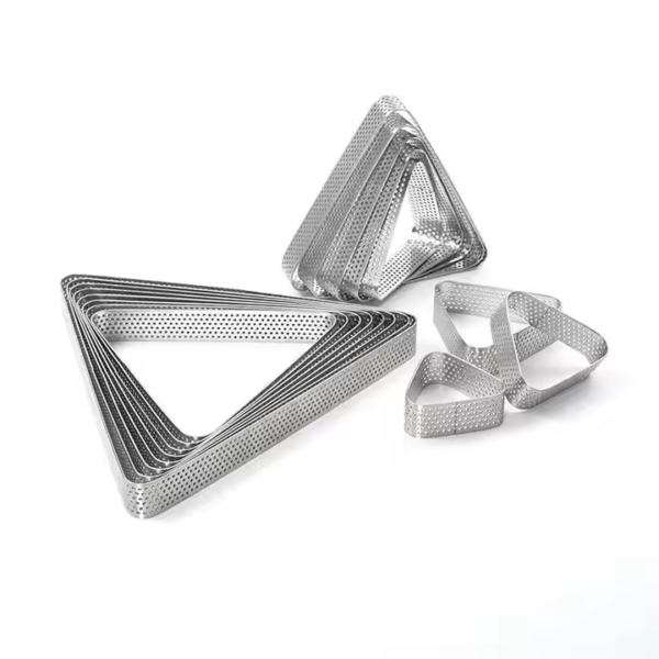 Perforated Mini Triangle Tart Ring Mould Stainless Steel Cake Mold for Baking