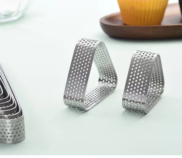 Perforated Mini Triangle Tart Ring Mould Stainless Steel Cake Mold for Baking - Image 2