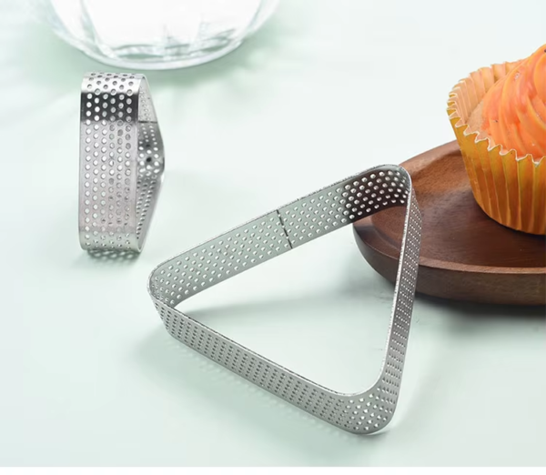 Perforated Mini Triangle Tart Ring Mould Stainless Steel Cake Mold for Baking - Image 3
