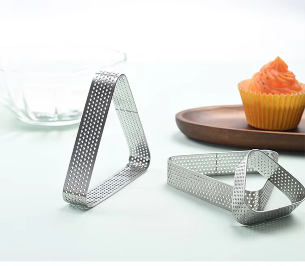 Perforated Mini Triangle Tart Ring Mould Stainless Steel Cake Mold for Baking - Image 4