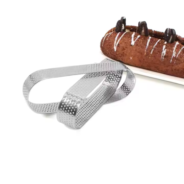 Wholesale 304 Stainless Steel 2cm Deep Oval Shaped Perforated Tart Ring Mousse Cake Ring Dessert Cake Baking Ring Mold Tools - Image 4