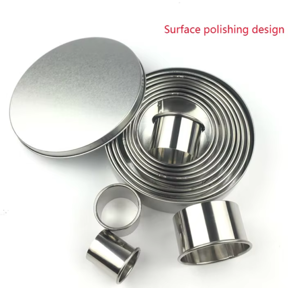 Hot Selling Baking Mold 12 Pieces Set 304 Stainless Steel Round Mousse Rings for Cake Molds and Doughnuts - Image 5