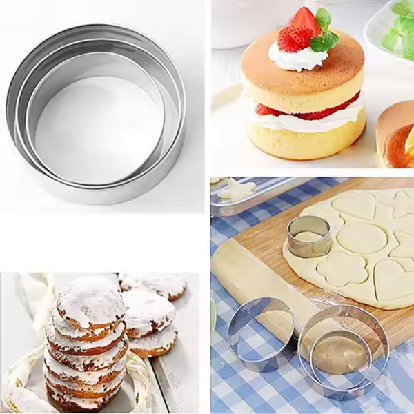 Factory 12pcs Stainless Steel Star Circle Heart Shape Cookie Cutter Cookie Mold Set for Baking - Image 2