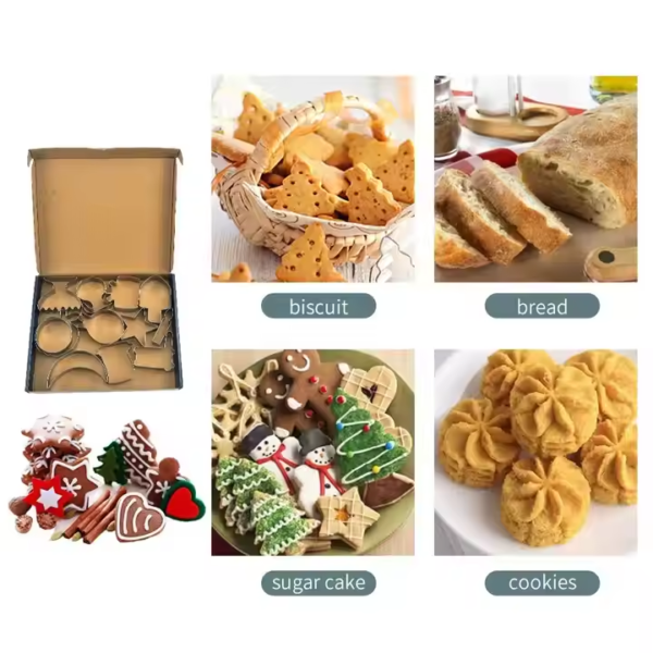 Baking Tools Christmas Trees Shaped 430 Stainless Steel 3d Cartoon Cookie Cutter Diy Biscuit Mould - Image 2