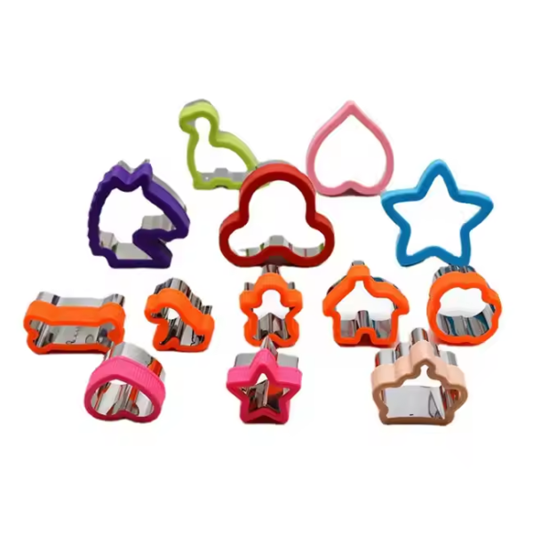 Kids Vegetable Fruit Cutter Set Cookie Stamping Mold Cookie Cutter Decorative Set Stainless Steel Sandwich Cookie Cutter - Image 2