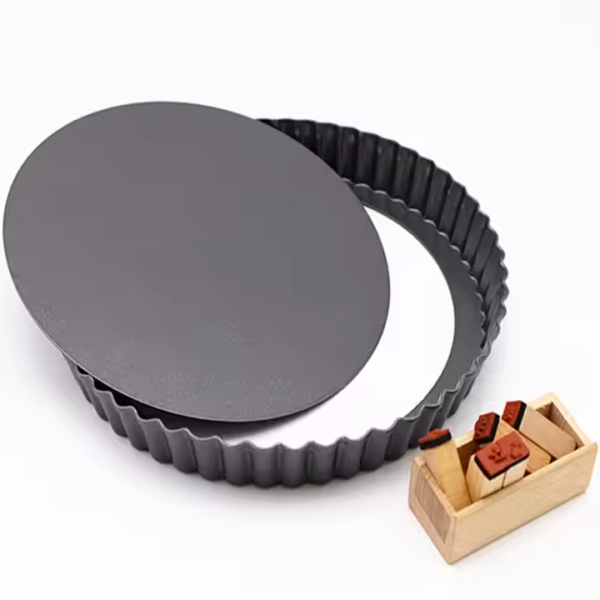 Fruit Tart Pie Baking Products Golden Non-Stick Egg Tart Pizza Plate Round Carbon Steel Baking Bread Pizza Pan Cake Molds