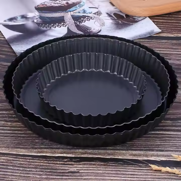 Fruit Tart Pie Baking Products Golden Non-Stick Egg Tart Pizza Plate Round Carbon Steel Baking Bread Pizza Pan Cake Molds - Image 2
