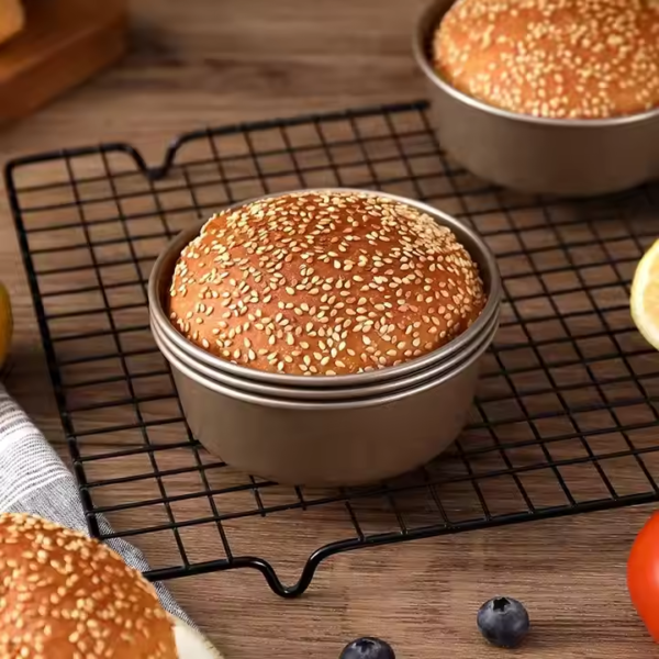 4-Inch Burger Press Mini Hot Dog Bread Hamburger Bun Baking Cheese Fromage Round Roasting Plate Cake Mold - Image 2