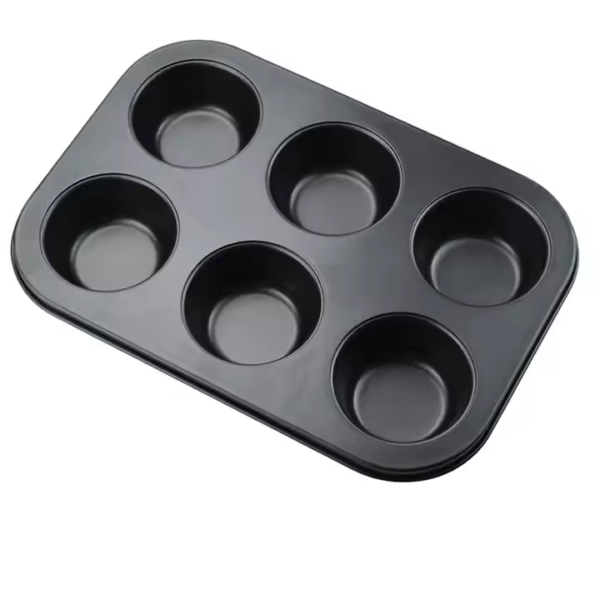 Hot Selling Metal Kitchenware, 6 Cups Cake Baking Tray, Customized Size, Shape, and High Temperature Resistance