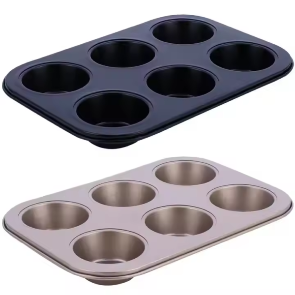 Hot Selling Metal Kitchenware, 6 Cups Cake Baking Tray, Customized Size, Shape, and High Temperature Resistance - Image 3