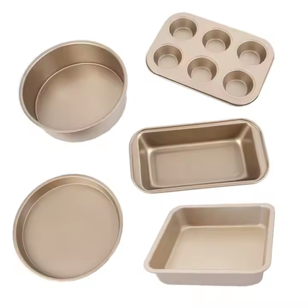 5pcs Nonstick Baking Pan Set Square Round Cake Pizza Loaf Pan Multi-mould Baking Tray