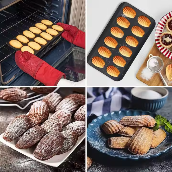 Hot Nonstick Madeleine Pan 12-cup Heavy Duty Shell Shape Baking Cake Mold Pan for Baking - Image 5