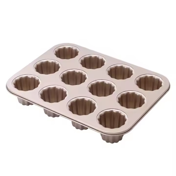 12 Cups Non-stick Cake Mold Casting Household Oven Baking Pan Can