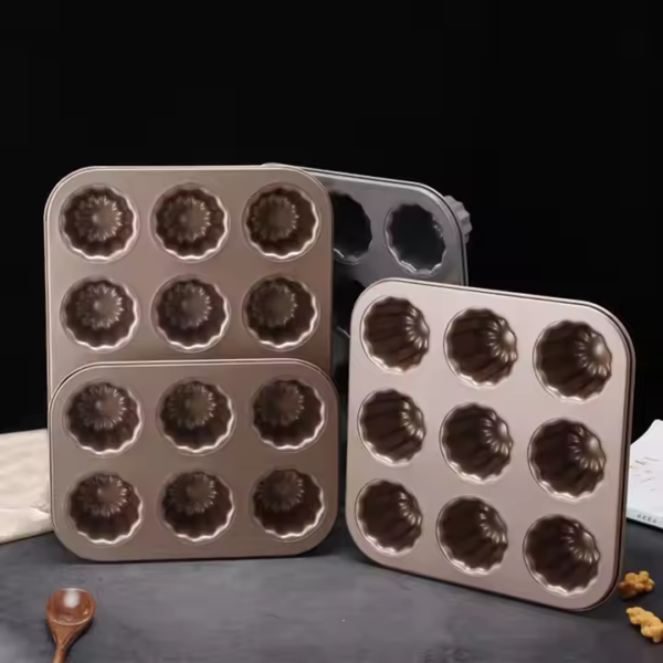 12 Cups Non-stick Cake Mold Casting Household Oven Baking Pan Can - Image 2