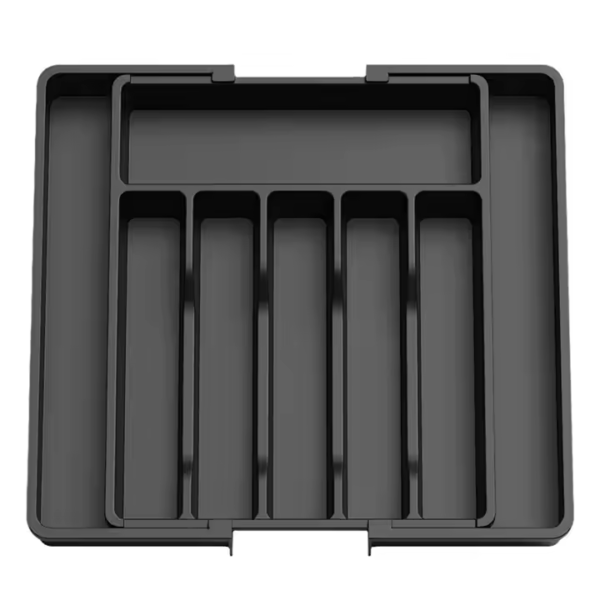 Hot Selling Plastic Material Drawer Organizer Utensil Tray Flatware Cutlery Holder Adjustable Kitchen Flatware Drawer Organizer - Image 2