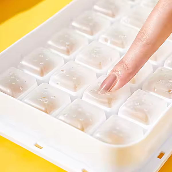 Fancy Kitchen Accessories Plastic Ice Cream Maker Tool Portable Rectangle Silicone Ice Cube Mold with Lid - Image 5