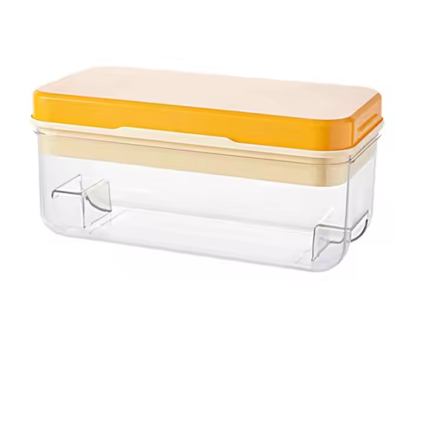 Fancy Kitchen Accessories Plastic Ice Cream Maker Tool Portable Rectangle Silicone Ice Cube Mold with Lid