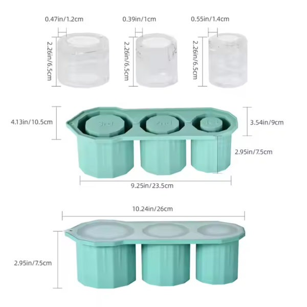 Wholesale High Quality 3 in 1 Easy Seperate Silicone Round Ice Grid Cube Making Molds Ice Tray for 20 30 40 oz Cup Tumbler - Image 2