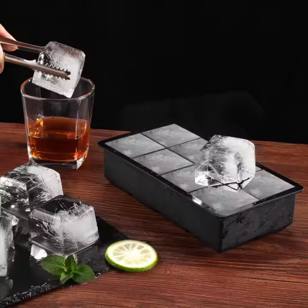 8 Grids Large Ice Cube Tray Food Mold With Lid 2 Inch Square Big Ice Cube Maker for Freezer Wine DIY Ice Maker - Image 4