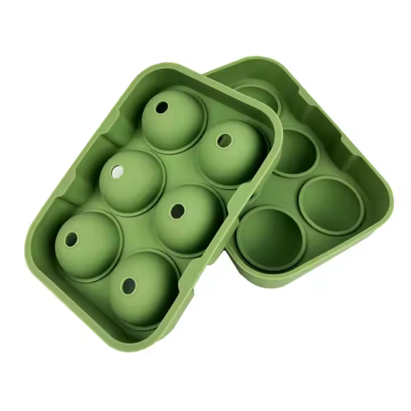 6 Hole Whisky Drink Ice Ball Cube Maker Trays Round Sphere Shapes Silicone Ice Cube Trays Pallet Moldes With Lid - Image 2