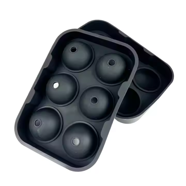 6 Hole Whisky Drink Ice Ball Cube Maker Trays Round Sphere Shapes Silicone Ice Cube Trays Pallet Moldes With Lid - Image 4