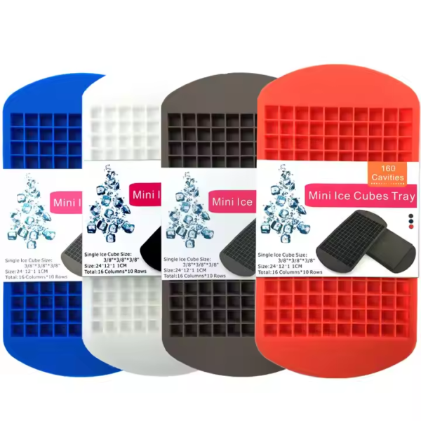BPA Free Easy Release Mini Silicone Ice Cube Trays 2 Pack square Shape