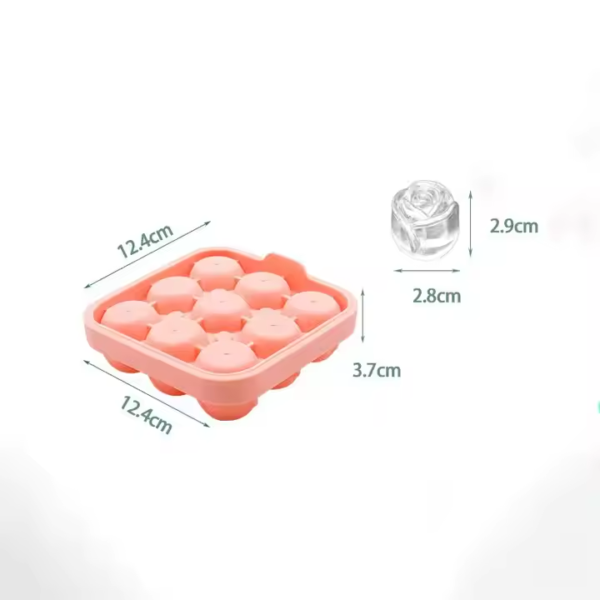 Ice Block Mold Food Grade Silicone Freezable Whiskey 9 Cavity Rose Square Ice Ball Maker Mold Household Ice Making Molds - Image 5