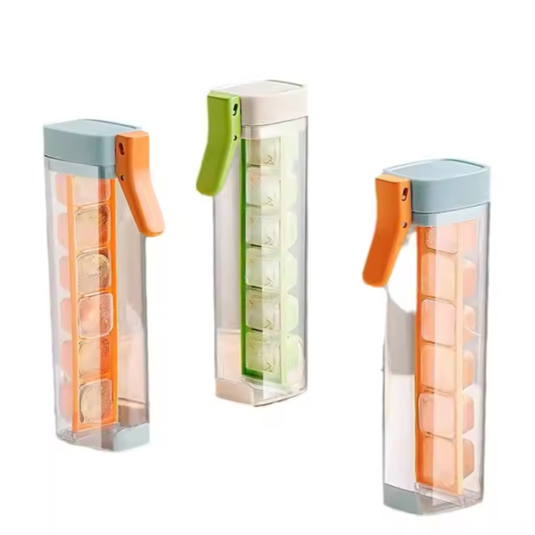 Hot Sale Ice Cube Tray for Tumbler Cup Reusable 6 Cavity Ice Mold With Lid for Freezer One-hand Release