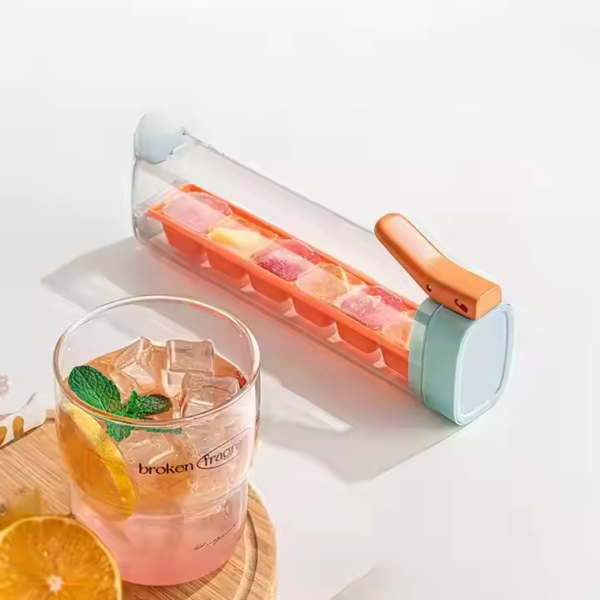 Hot Sale Ice Cube Tray for Tumbler Cup Reusable 6 Cavity Ice Mold With Lid for Freezer One-hand Release - Image 2