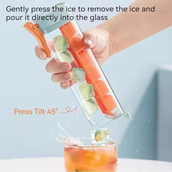Hot Sale Ice Cube Tray for Tumbler Cup Reusable 6 Cavity Ice Mold With Lid for Freezer One-hand Release - Image 6