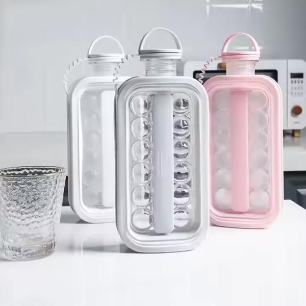Hot Ice Cube Trays for Freezer 2 in 1 Portable Ice Mold Bottle With Lid the Sanitary Ice Ball Makes Kettle