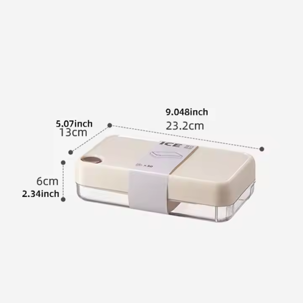 One-Touch Ice Cube Tray with Built-In Storage Square Cube Mold Push-Button Release Spill-Free Dispenser for Cocktails&Home Use - Image 3