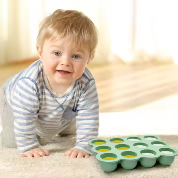 Reusable Silicone Ice Tray for Baby Food and Cocktail Flexible Freezer and Oven Storage Tray for 0-12 Months - Image 6