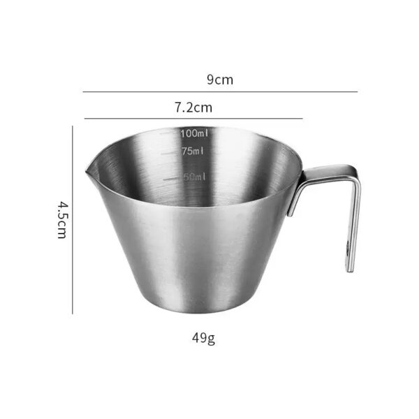 100ml Espresso Extract Cup Stainless Steel Espresso Extractor Shot Cups Latte Art Coffee Measuring Cup With Scale - Image 2
