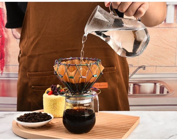 Outdoor foldable portable 304 stainless steel coffee machine filter hand brewed coffee dripper - Image 3