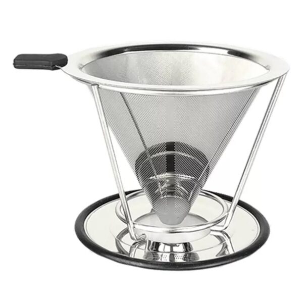 Pour Over Coffee Dripper Reusable With Separate Stand Coffee Drip Cone Metal Coffee Filter