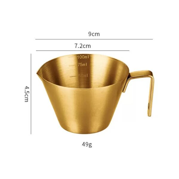100ml Espresso Extract Cup Stainless Steel Espresso Extractor Shot Cups Latte Art Coffee Measuring Cup With Scale - Image 3