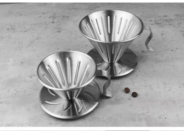 Reusable Cone Coffee Filter Coffee Dripper Stainless Stainless Steel Pour Over Coffee Maker with Handle - Image 4
