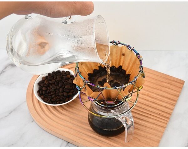 Outdoor foldable portable 304 stainless steel coffee machine filter hand brewed coffee dripper - Image 2