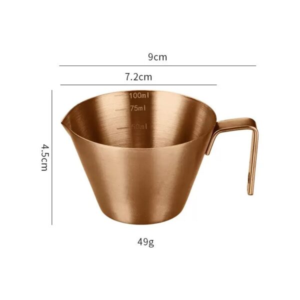 100ml Espresso Extract Cup Stainless Steel Espresso Extractor Shot Cups Latte Art Coffee Measuring Cup With Scale - Image 5