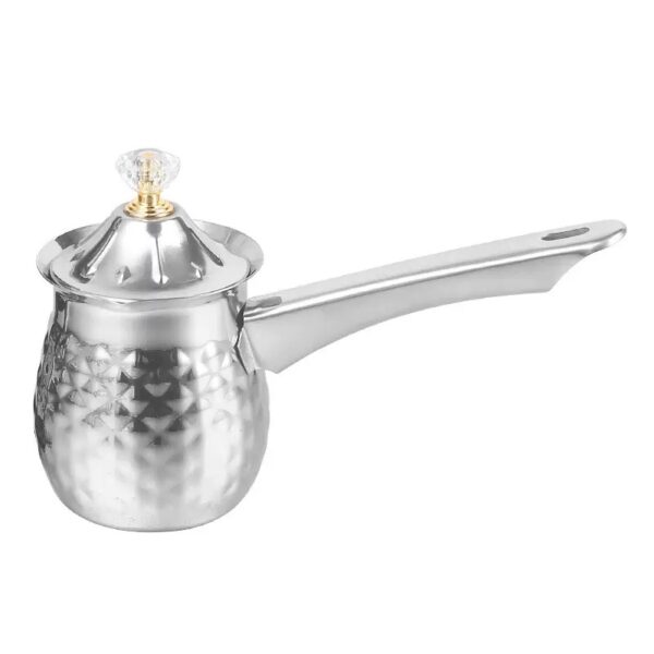 Stainless steel milk cup gold milk kettle with handle and lid - Image 4